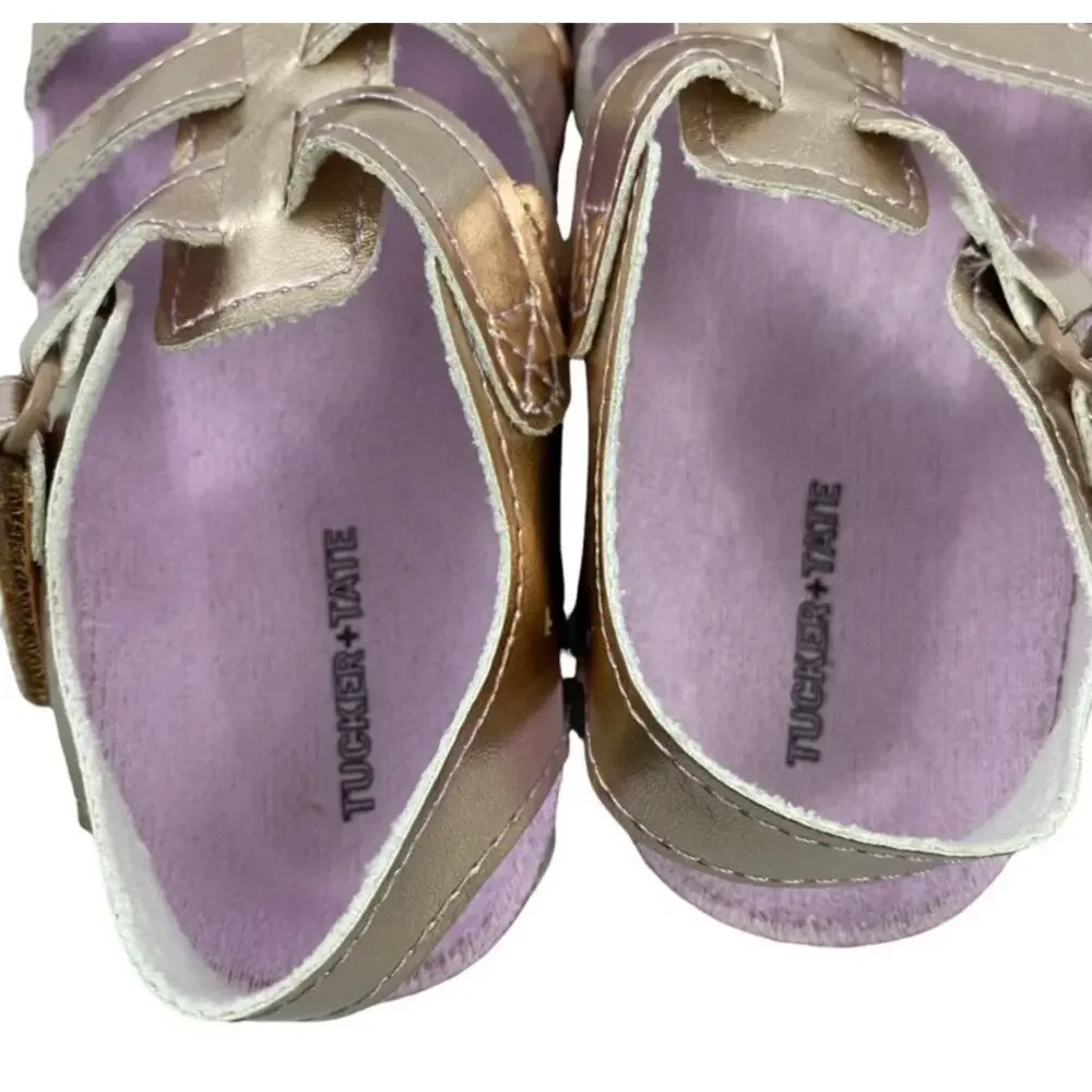 New in Box Tucker + Tate Girls Fisherman Sandals Rose Gold Pink Casual Summer 9M